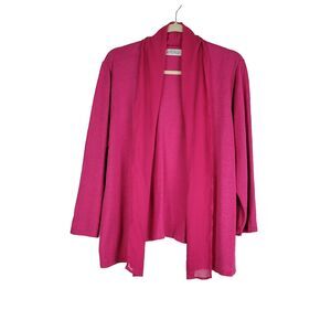 Kasper Women's Swing Open Front Lightweight Cardigan Sweater Pink *No Size Tag*